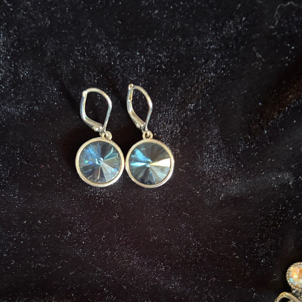 Elegant Silver and Blue Drop Earrings